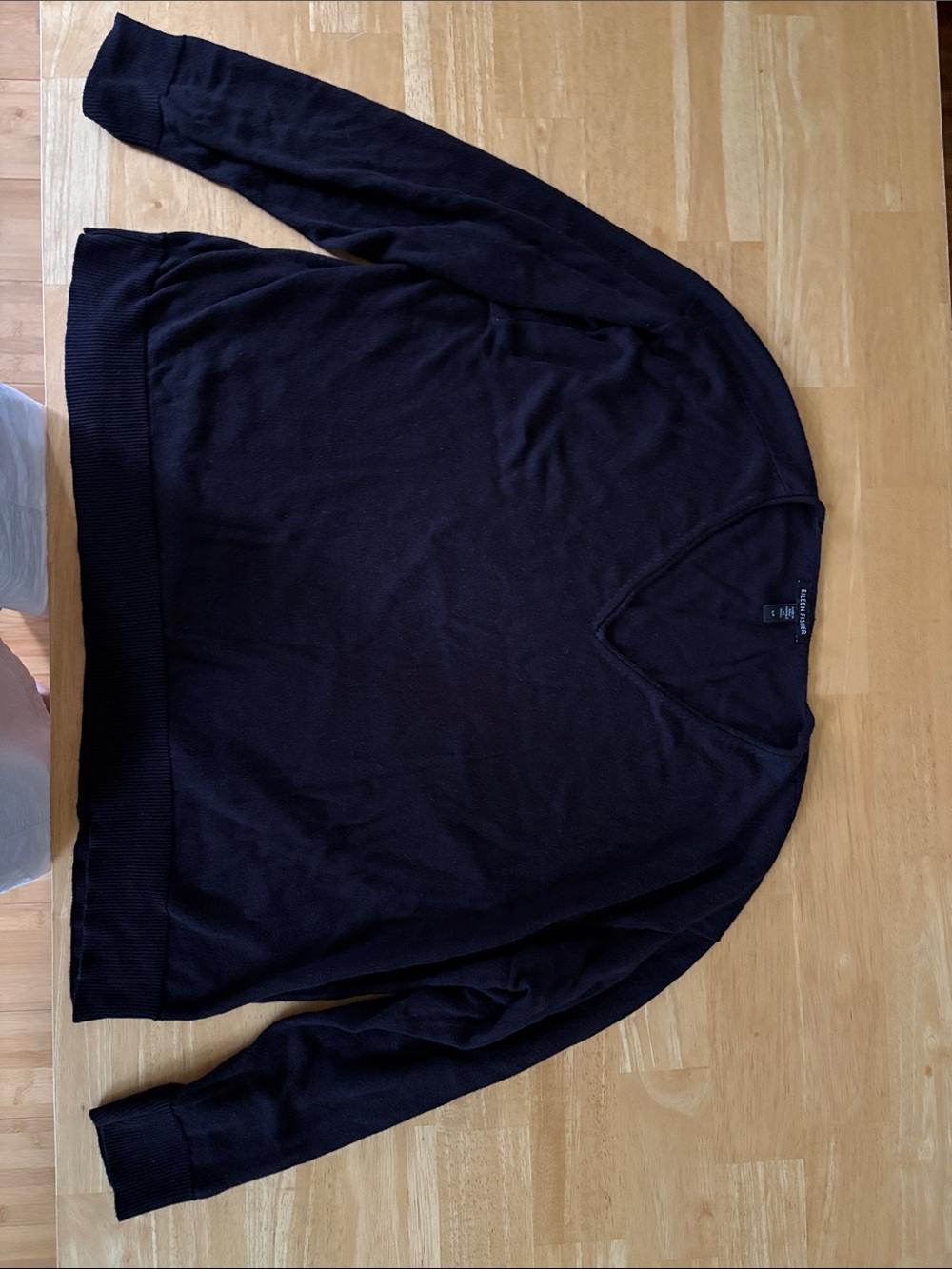 Eileen Fisher women’s size small V-Neck Sweater Dark Navy Nocturne Ink oversized